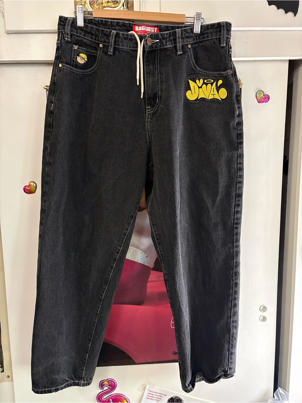 Limited Edition Embroidered Butter Reese Laflare Santosuosso Diva Denim Jeans